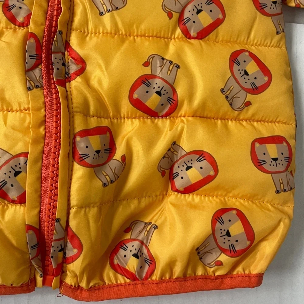 Robeez Ro + Me Yellow Orange Coat Jacket Lion Print Size 24 Months